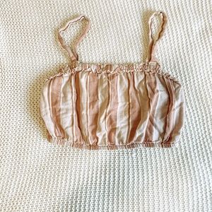 Light pink and peach striped crop top